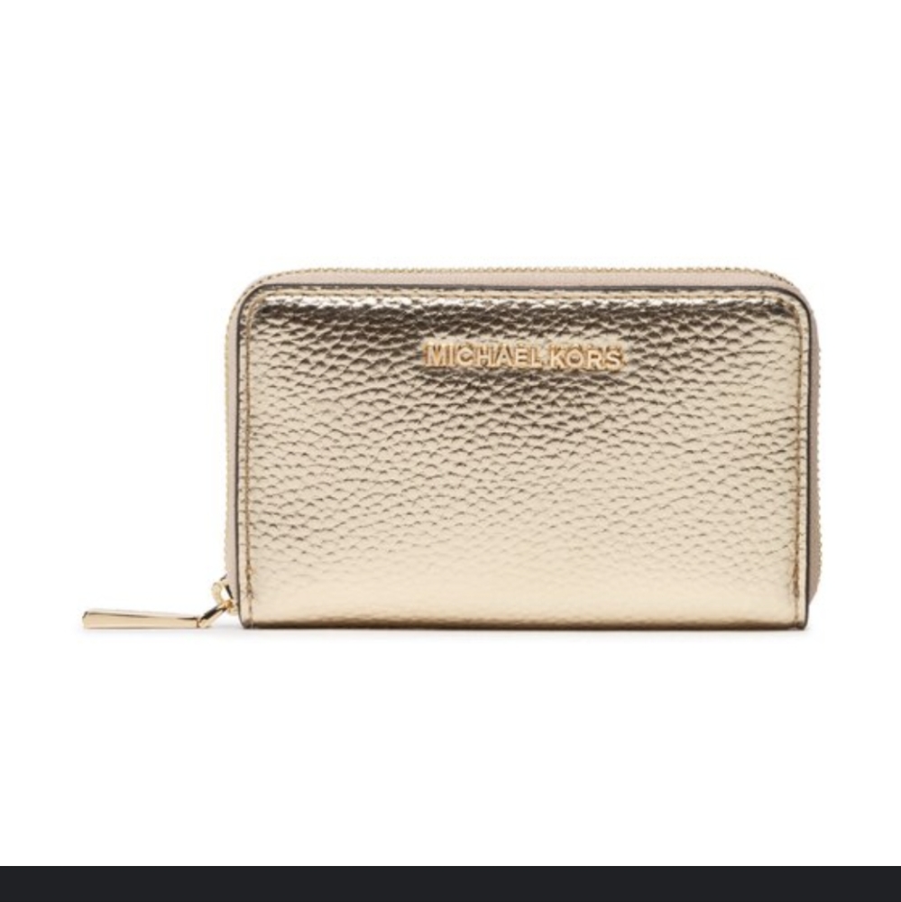NWT***MICHEAL by Michael Kors gold jetset wallet